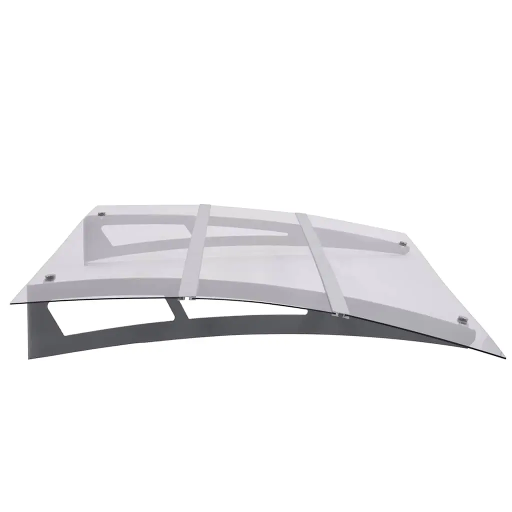 Polycarbonate Door Canopy Outdoor Awning Weather Protection 120x90cm Silver Transparent