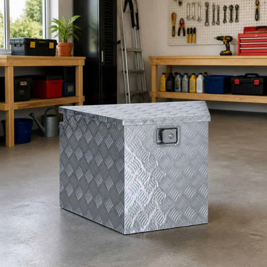 Aluminium Storage Box 737x410x460 mm Silver Portable Tool Organiser