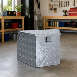 Aluminium Storage Box 737x410x460 mm Silver Tool Organiser Compact Portable