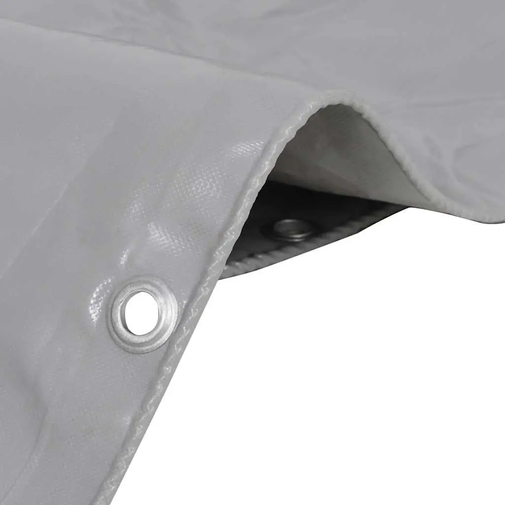 Heavy Duty Grey Tarpaulin Waterproof Cover 5x6m Tear Resistant UV Resistant Mould Resistant Eyelets