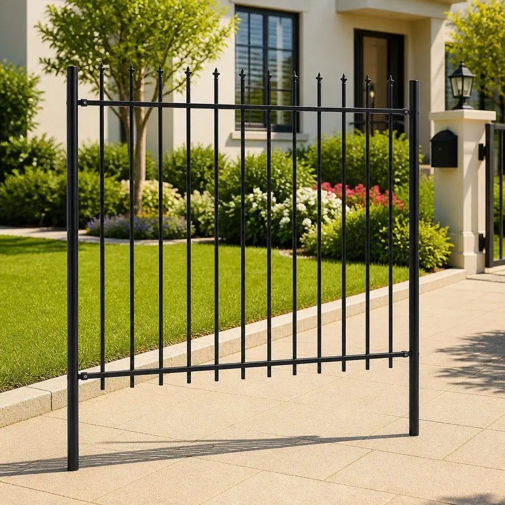 Garden Fence Panel Steel 181x150 cm Black Decorative Outdoor