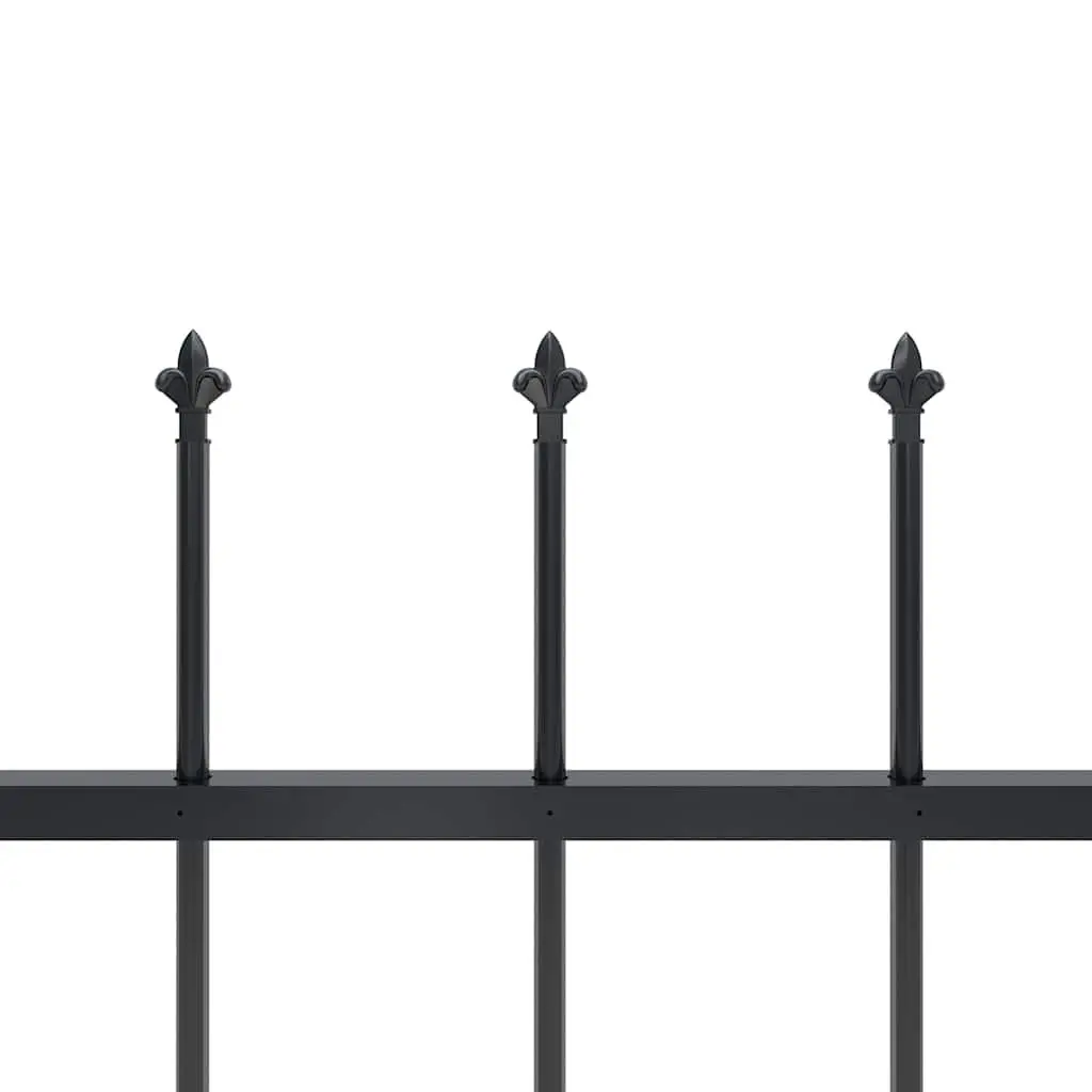 Garden Fence Panel Steel 181x150 cm Black Decorative Outdoor