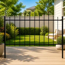 Practical Black Garden Fence Panel 170x150 cm for Home Use