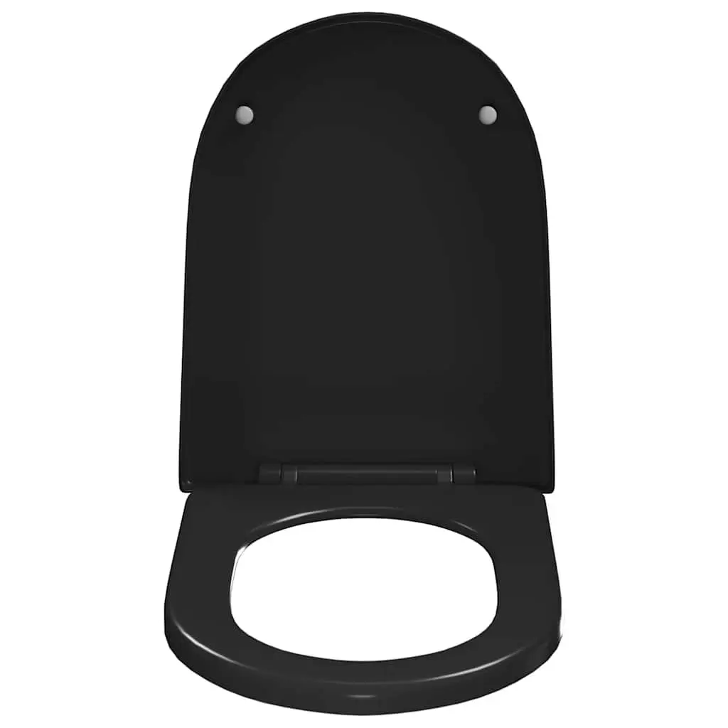 Soft-close Toilet Seat with Quick-release Design Black Standard Size Bathroom