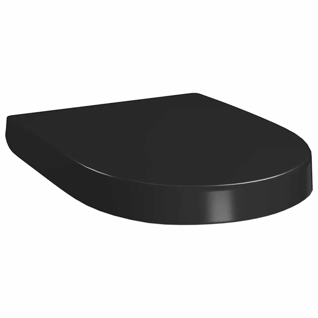 Soft-close Toilet Seat with Quick-release Design Black Standard Size Bathroom