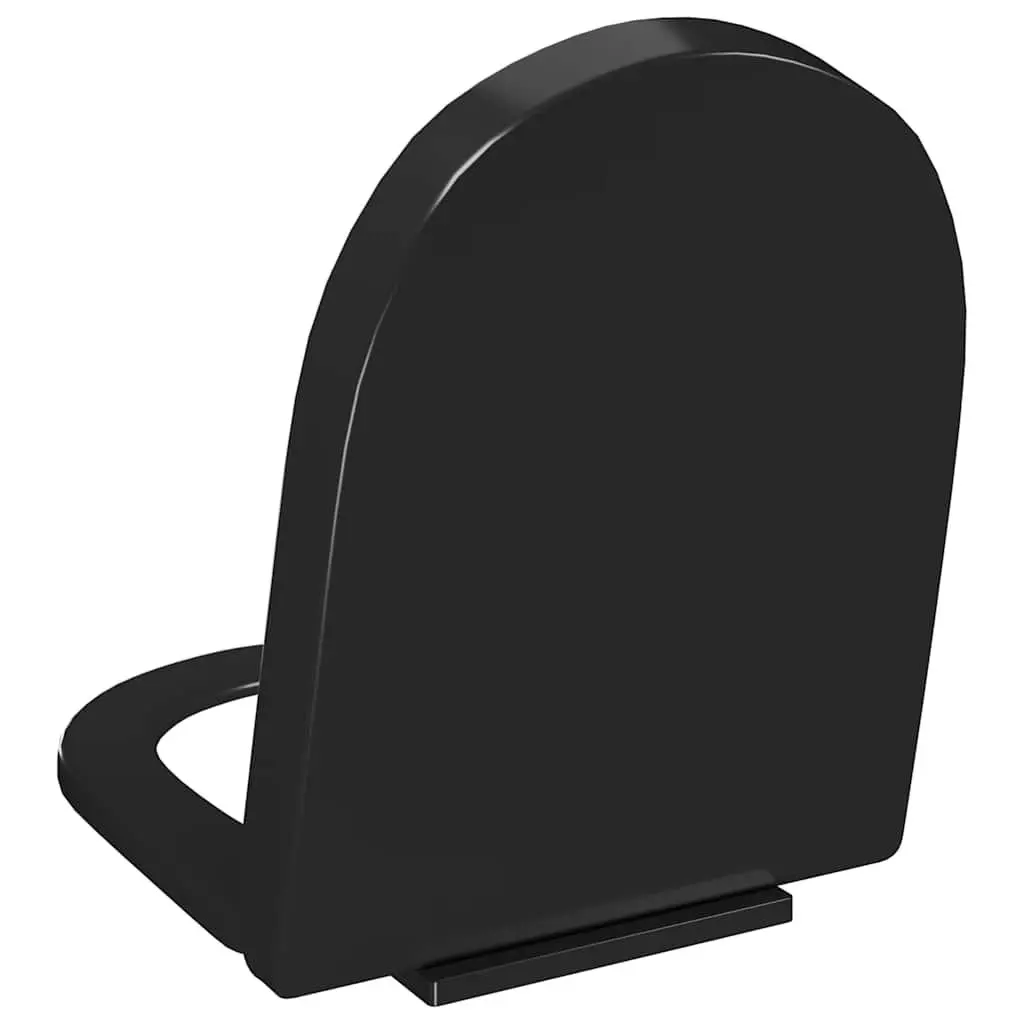 Soft-close Toilet Seat with Quick-release Design Black Standard Size Bathroom