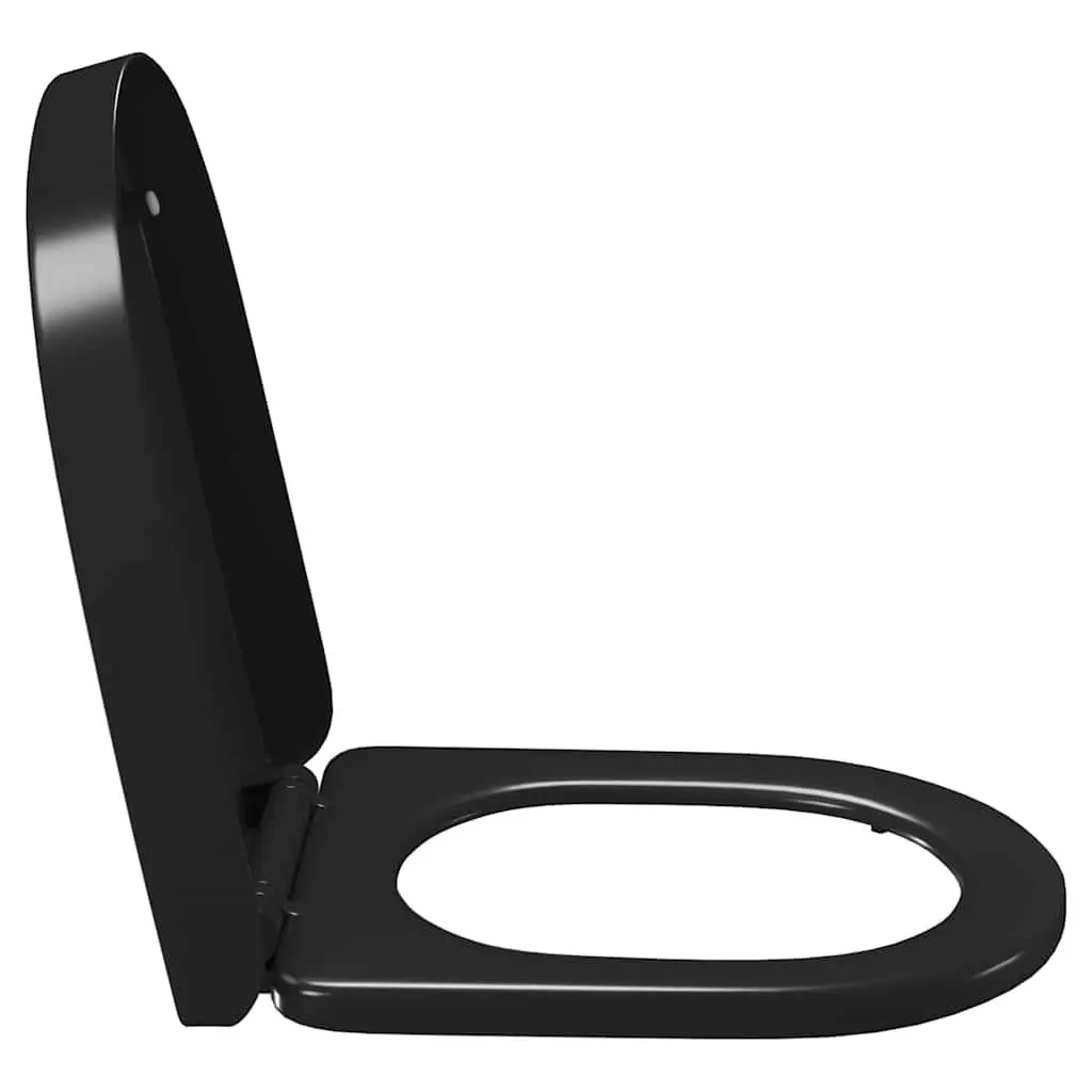 Soft-close Toilet Seat with Quick-release Design Black Standard Size Bathroom
