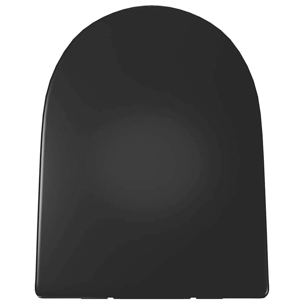 Soft-close Toilet Seat with Quick-release Design Black Standard Size Bathroom