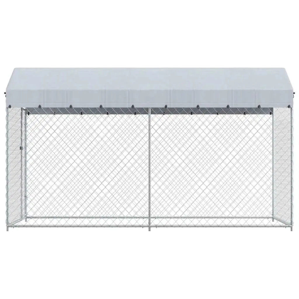 Large Outdoor Dog Kennel Run with Canopy Top Exercise Pen Chain Link Enclosure