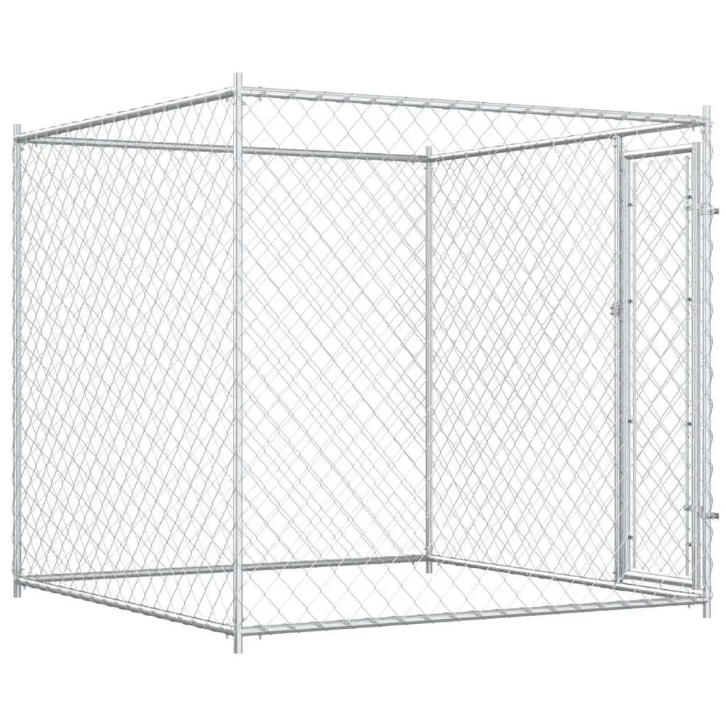 Dog Kennel Outdoor Large Exercise Enclosure Run Pen Mesh Play Area Silver