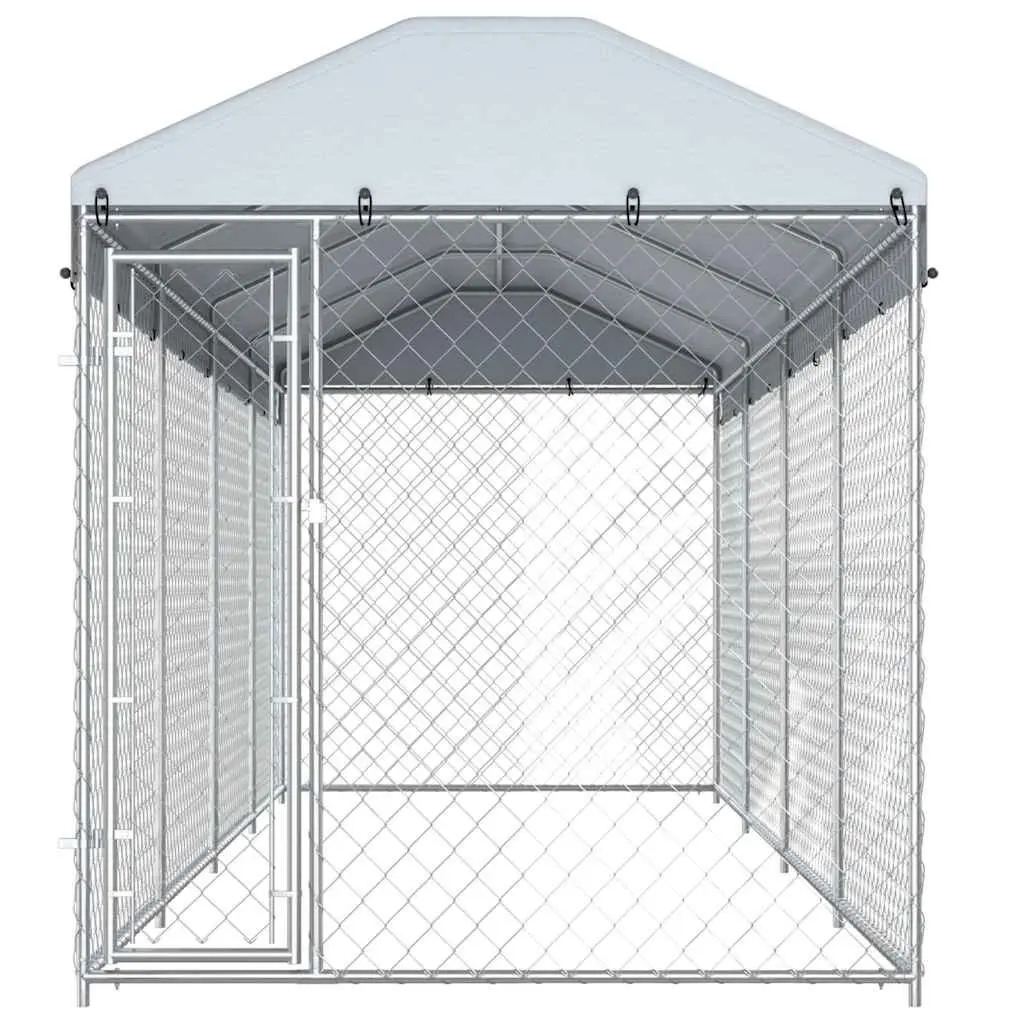 Dog Kennel Outdoor Large Enclosure Run Exercise Pen Chain Link Mesh Roof