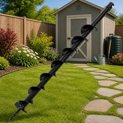 Auger Drill Bit 60mm Steel Heavy Duty Tree Planting Fence Post Ground Drilling