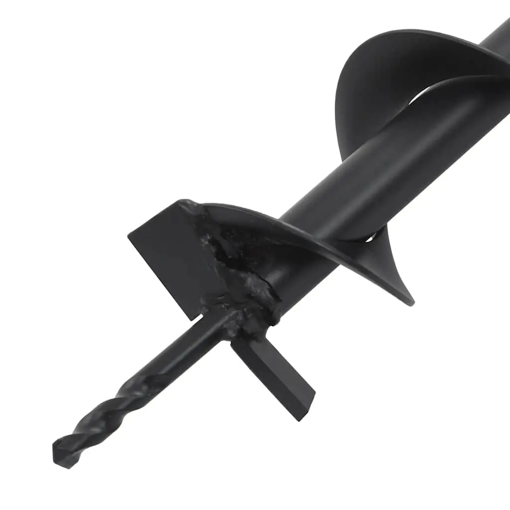 Auger Drill Bit Steel 80mm Heavy Duty Black Ground Drilling Fence Post Tree Planting
