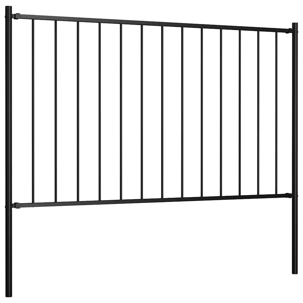 Fence Panel Steel 1.7 x 1.25 m Black Weather Resistant