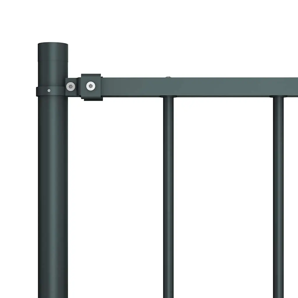 Steel Fence Panel with Posts Powder-coated Anthracite 1.7 x 1 m