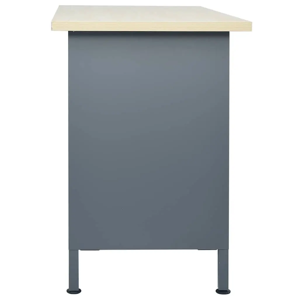 Work Bench 120x60x85 cm Heavy Duty Storage Workbench 2 Drawers Lockable Cabinets