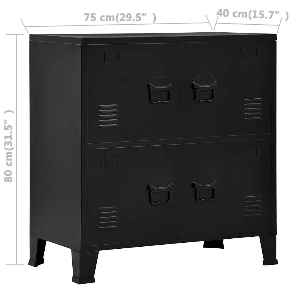 Industrial Storage Chest Steel 75 x 40 x 80 cm Black