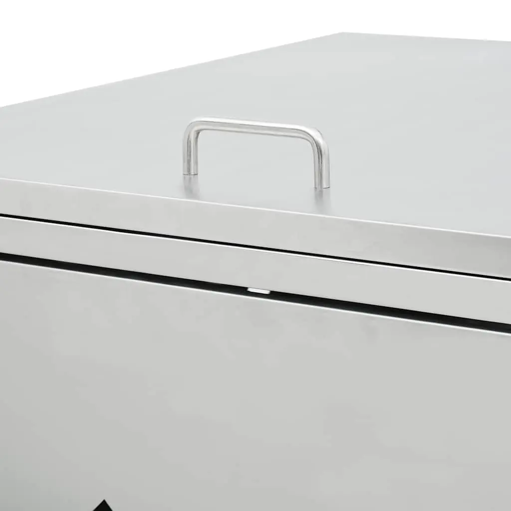 Triple Wheelie Bin Shed Stainless Steel 240L Silver Waste Storage Container