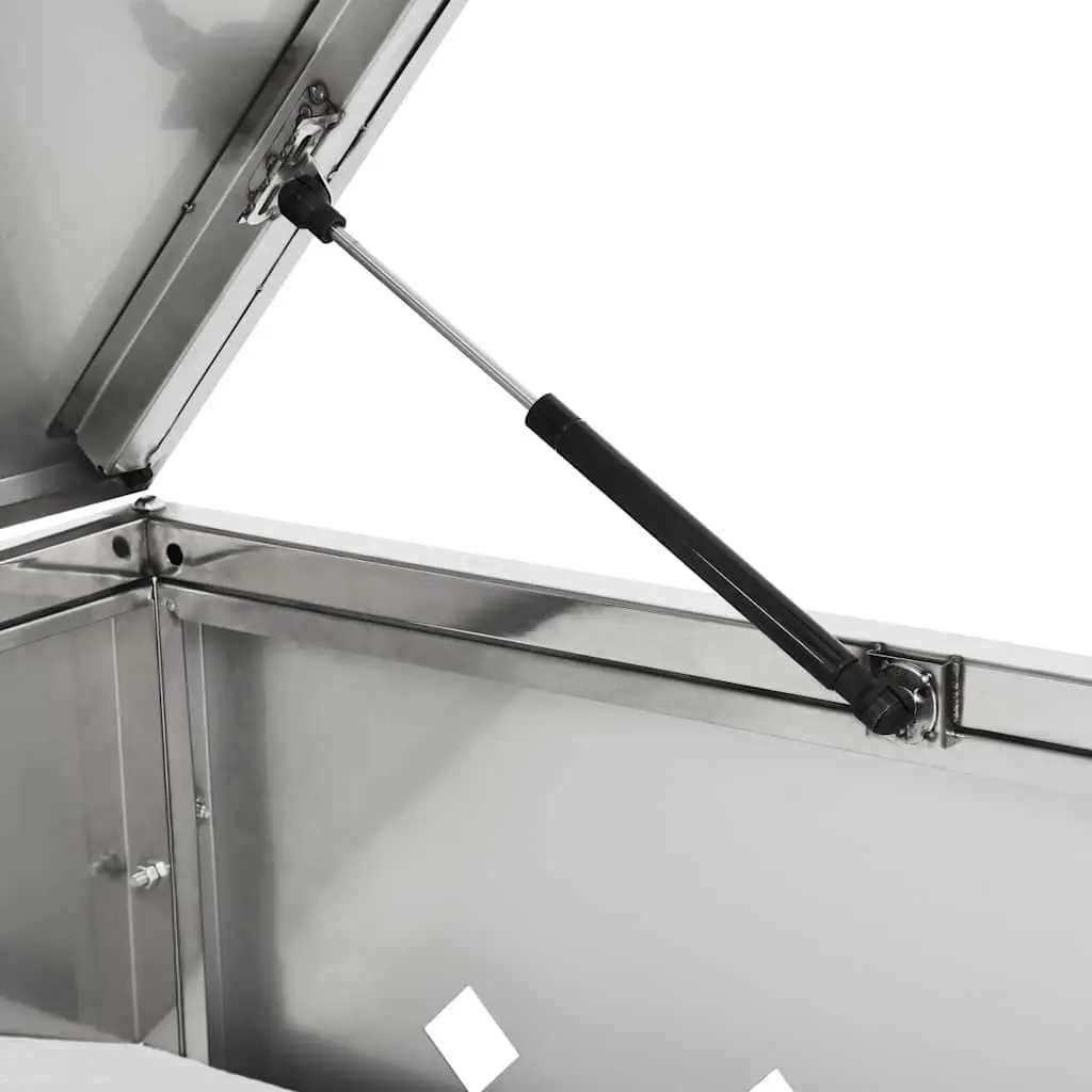 240L Silver Stainless Steel Wheelie Bin Shed Quadruple Storage Enclosure with Ventilation and Locking System