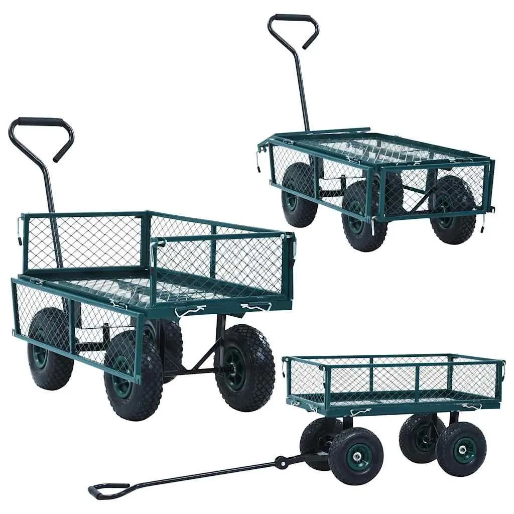 Garden Hand Trolley Heavy-Duty Steel 250kg Load Capacity Red
