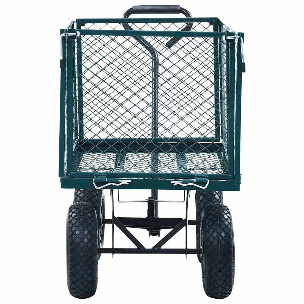 Garden Trolley Heavy Duty Steel Cart Green 350kg Load Capacity