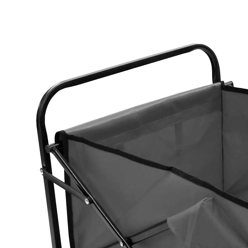Folding Garden Wagon Steel Frame 600D Oxford Fabric Green 75kg Capacity