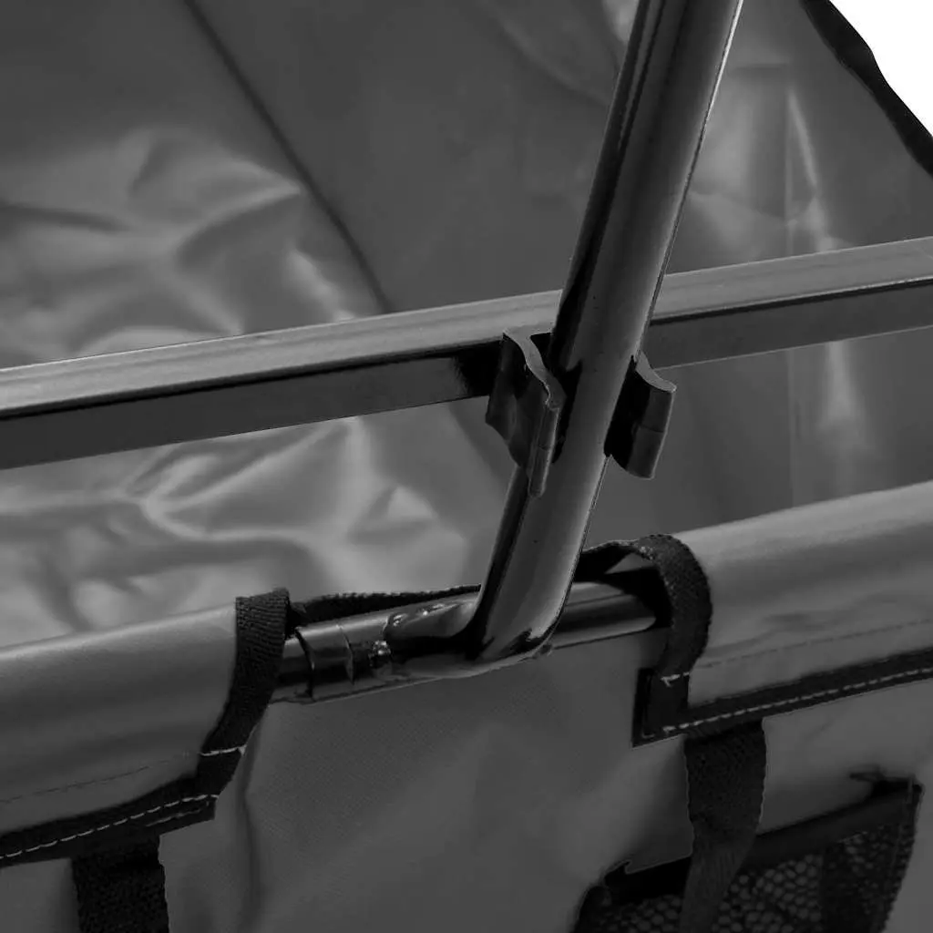 Folding Garden Wagon Steel Frame 600D Oxford Fabric Green 75kg Capacity