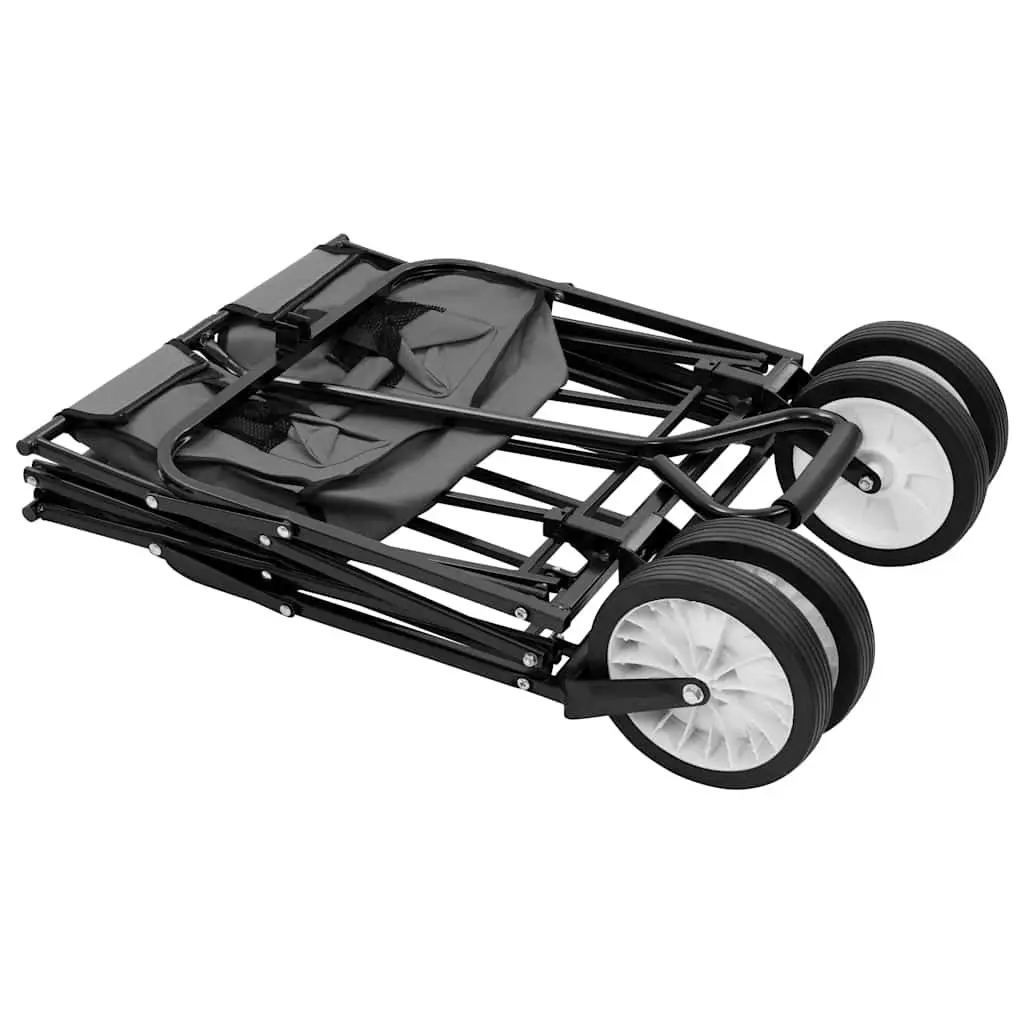 Folding Garden Wagon Steel Frame 600D Oxford Fabric Green 75kg Capacity