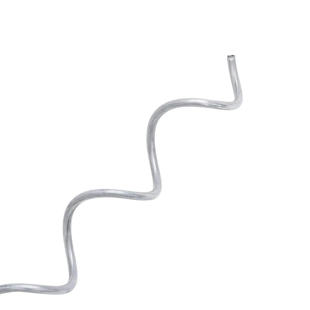 Gabion Connector Spirals Heavy-Duty Galvanised Steel 100 cm Silver 24 Pieces for Panel Binding