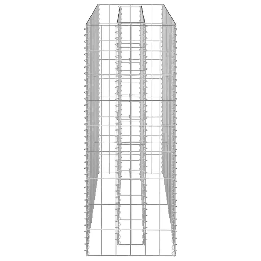 Gabion Planter Raised Garden Bed Silver Galvanised Steel Wire Mesh 90x30x90cm