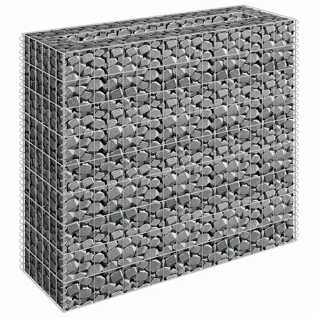 Gabion Planter Raised Garden Bed Silver Galvanised Steel Wire Mesh 90x30x90cm
