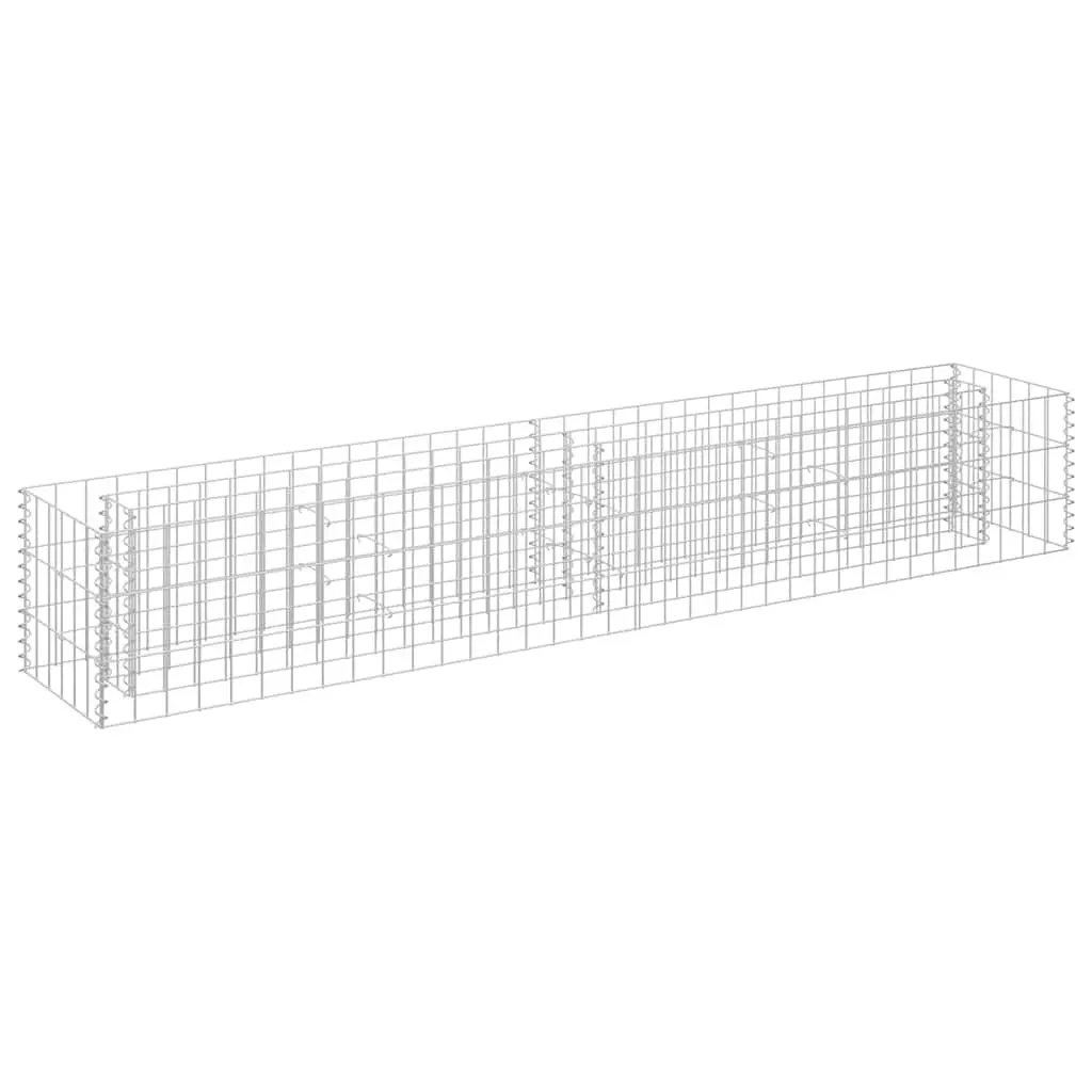 Raised Garden Bed Galvanised Steel 180 x 30 x 30 cm Silver Gabion Planter Box