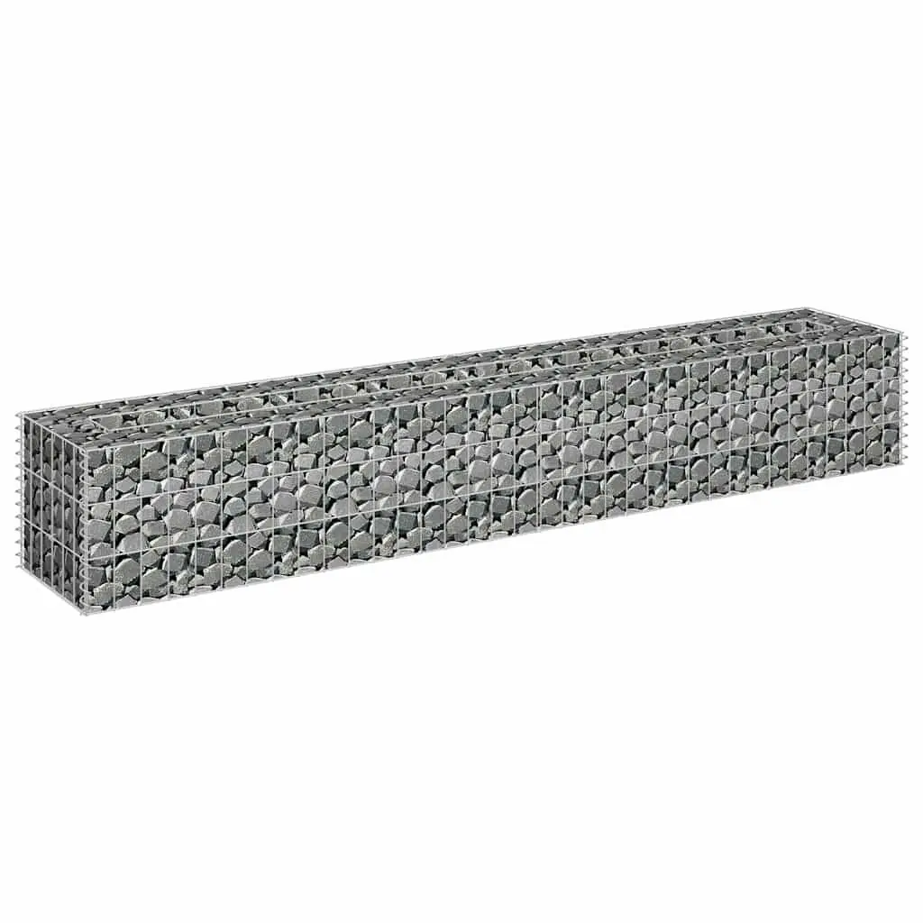 Raised Garden Bed Galvanised Steel 180 x 30 x 30 cm Silver Gabion Planter Box
