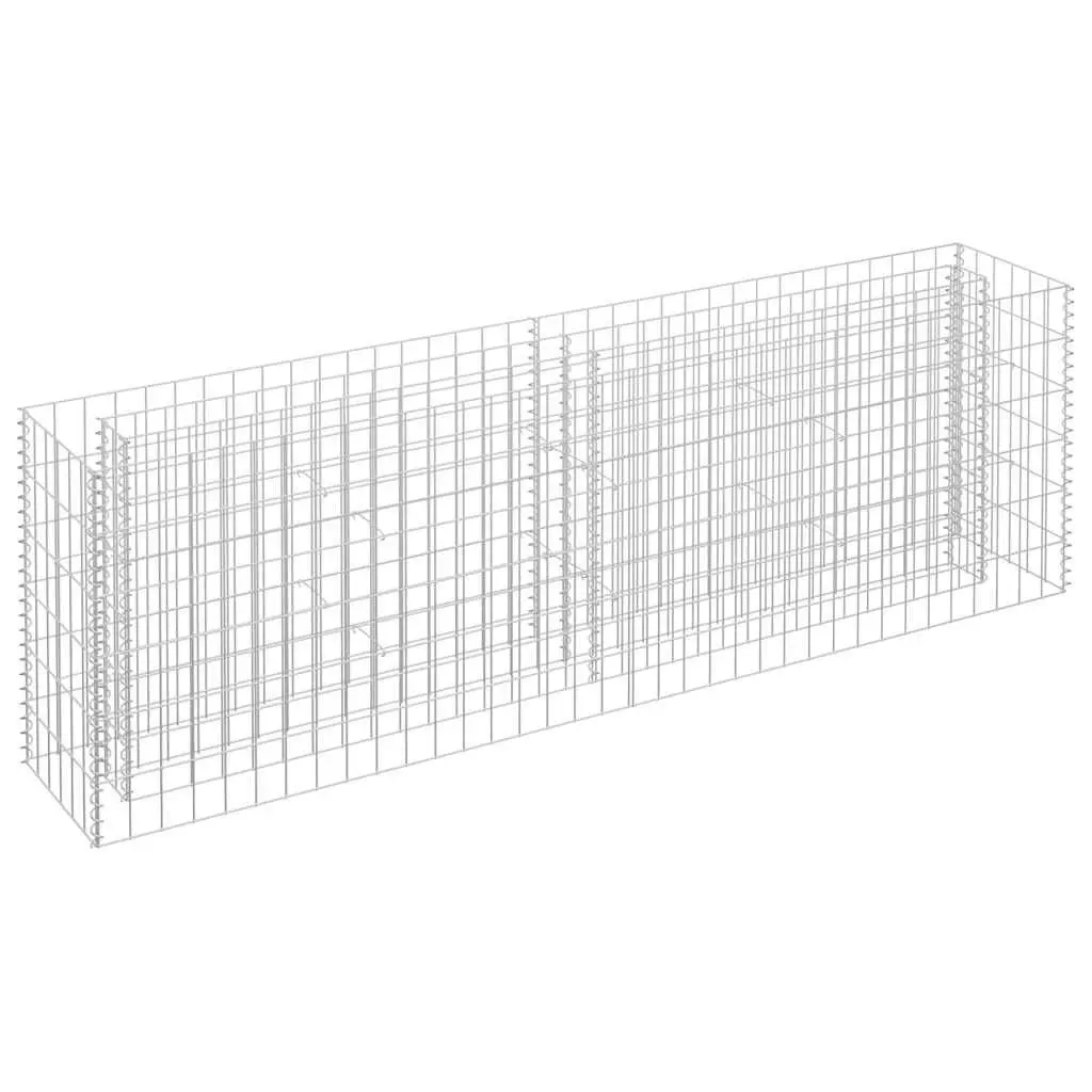 Raised Garden Bed 180x30x60cm Galvanised Steel Silver Mesh for Planting Border