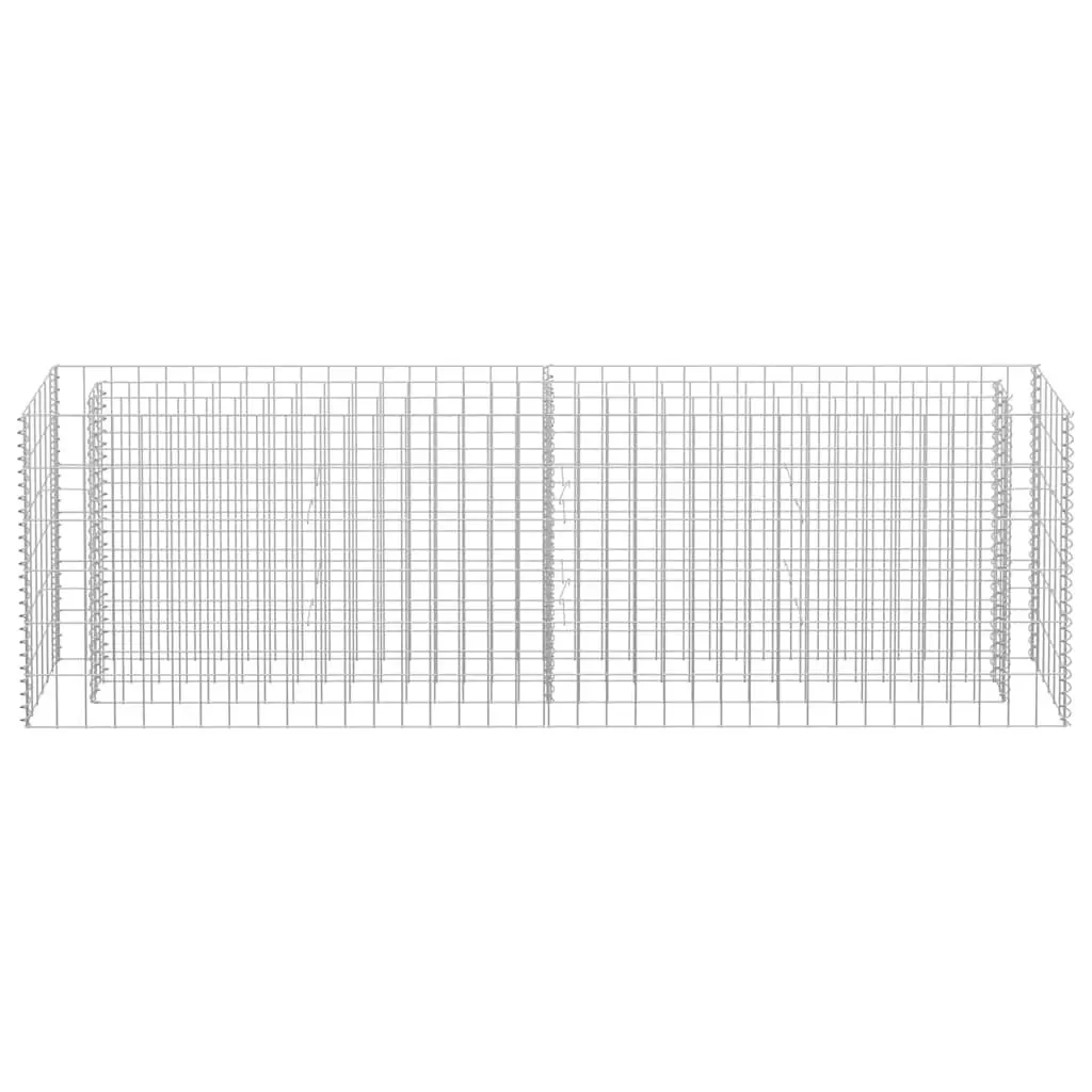 Raised Garden Bed 180x30x60cm Galvanised Steel Silver Mesh for Planting Border