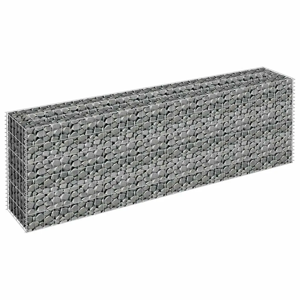 Raised Garden Bed 180x30x60cm Galvanised Steel Silver Mesh for Planting Border