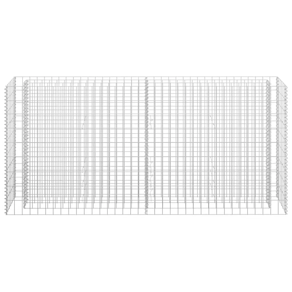 Gabion Raised Bed Galvanised Steel 180x30x90cm Silver Garden Planter Border Flower Box