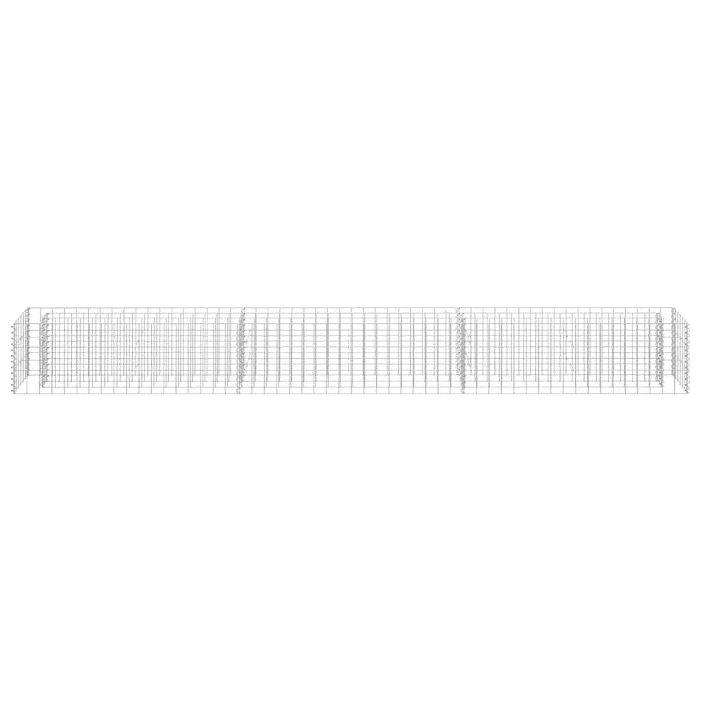 Galvanised Steel Garden Planter Gabion Raised Bed 270cm x 30cm x 30cm Silver Outdoor Border Flower Box