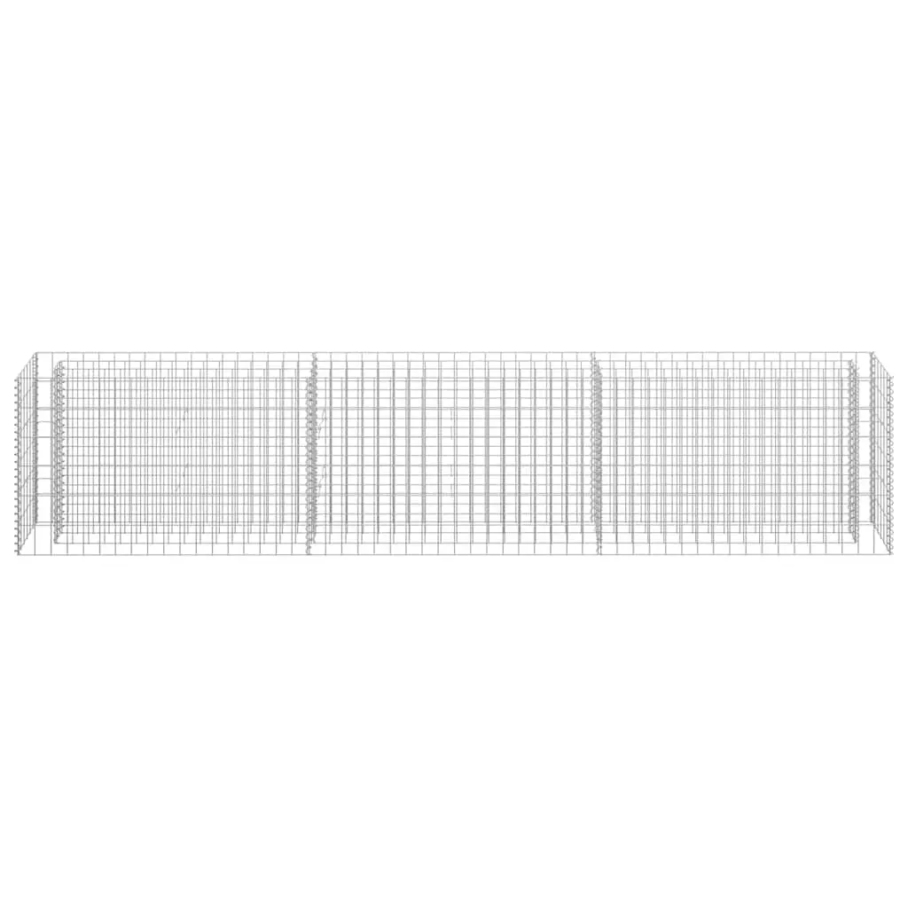 Gabion Planter Raised Garden Bed Galvanised Steel 270 x 30 x 60 cm Silver