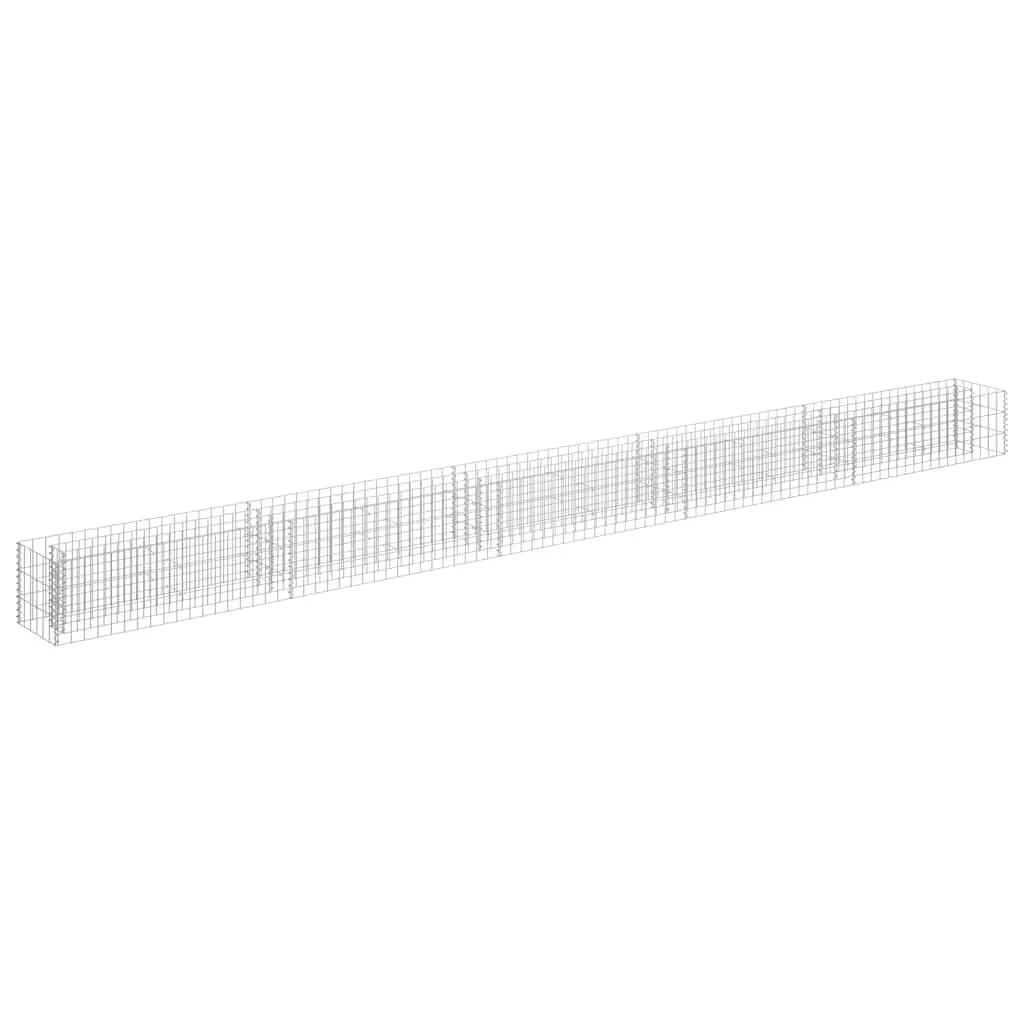 Gabion Raised Bed Galvanised Steel 450x30x30cm Silver Garden Planter Border Box