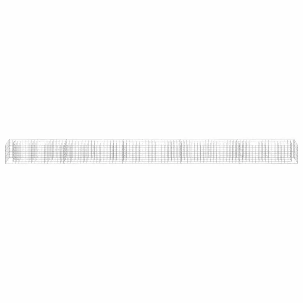 Gabion Raised Bed Galvanised Steel 450x30x30cm Silver Garden Planter Border Box