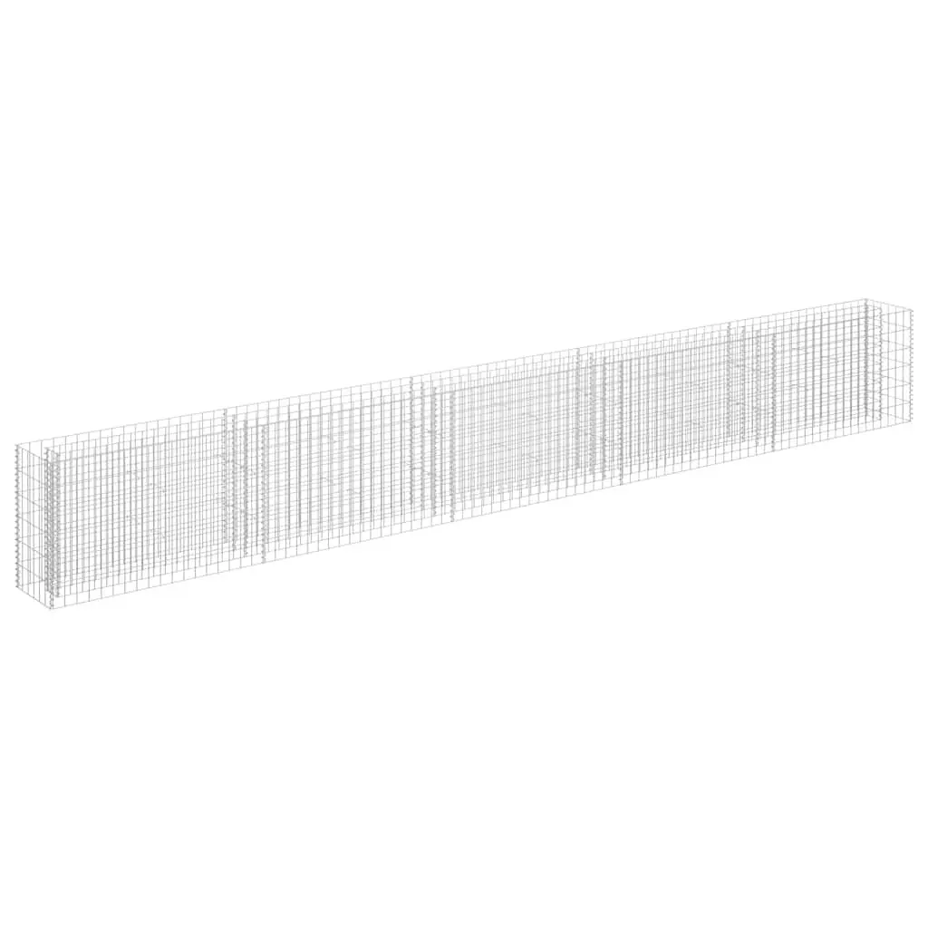 Galvanised Steel Gabion Planter Border Box Silver 450x30x60cm Weather Resistant Raised Bed