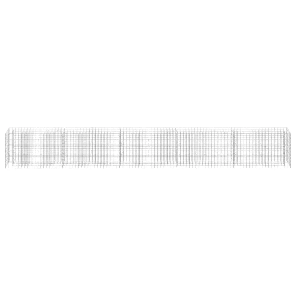 Galvanised Steel Gabion Planter Border Box Silver 450x30x60cm Weather Resistant Raised Bed