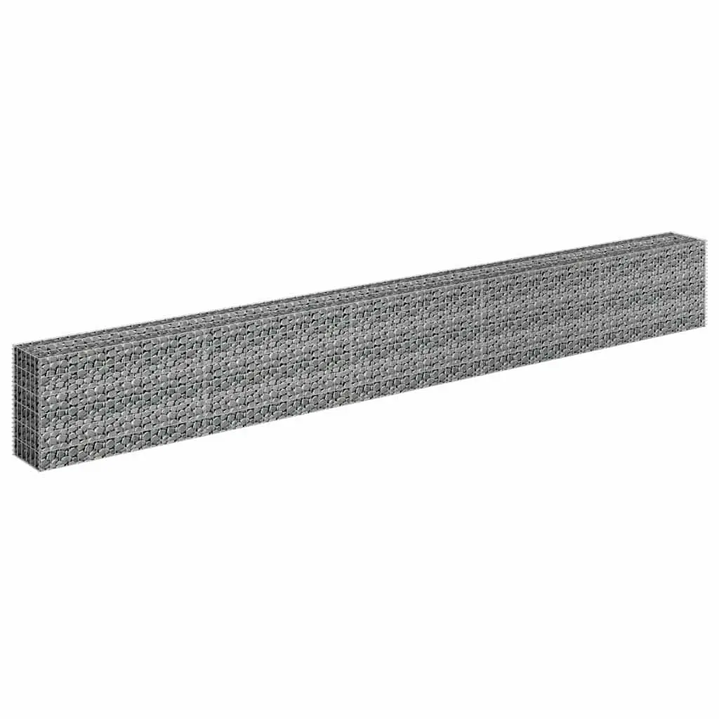 Galvanised Steel Gabion Planter Border Box Silver 450x30x60cm Weather Resistant Raised Bed