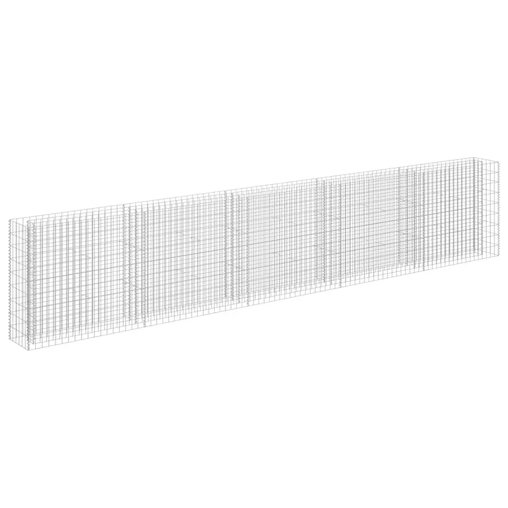 Gabion Raised Bed Galvanised Steel 450x30x90cm Silver Garden Planter