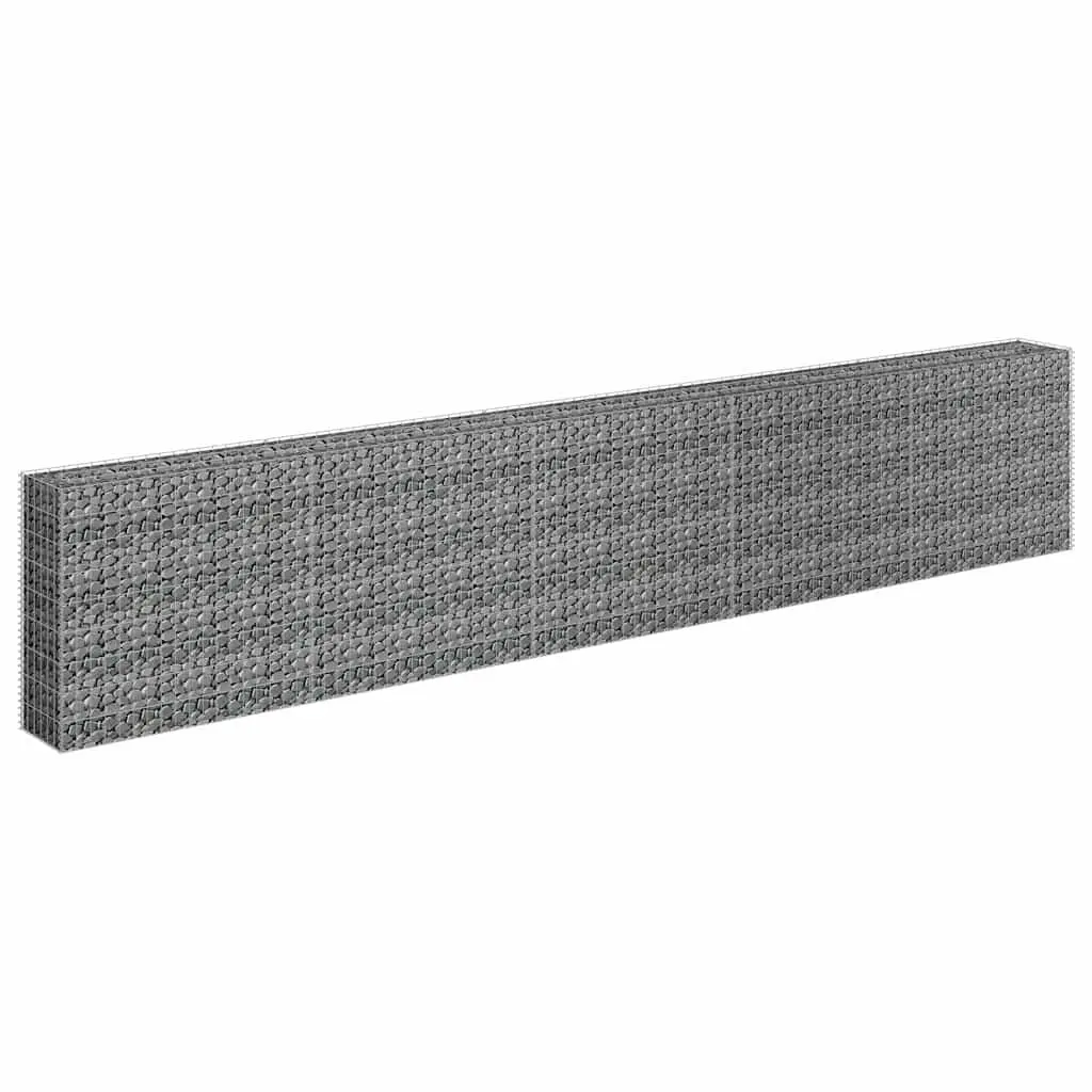Gabion Raised Bed Galvanised Steel 450x30x90cm Silver Garden Planter