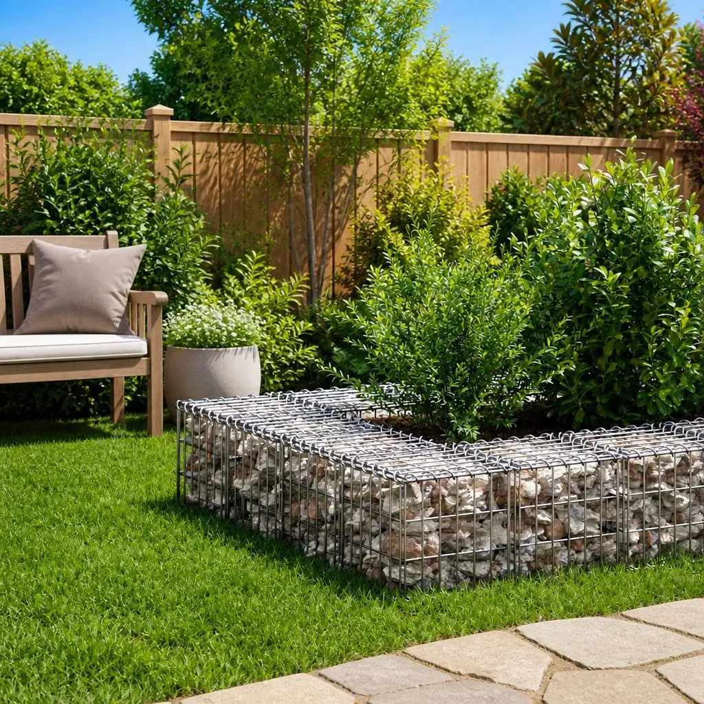 Cube Gabion Raised Bed Planter Steel Wire 30x30x30cm Silver