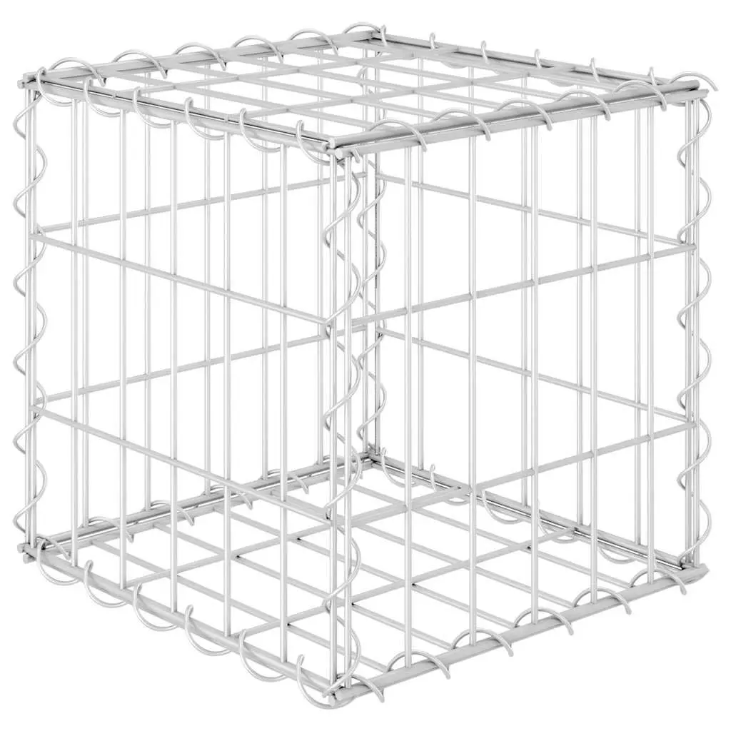 Cube Gabion Raised Bed Planter Steel Wire 30x30x30cm Silver