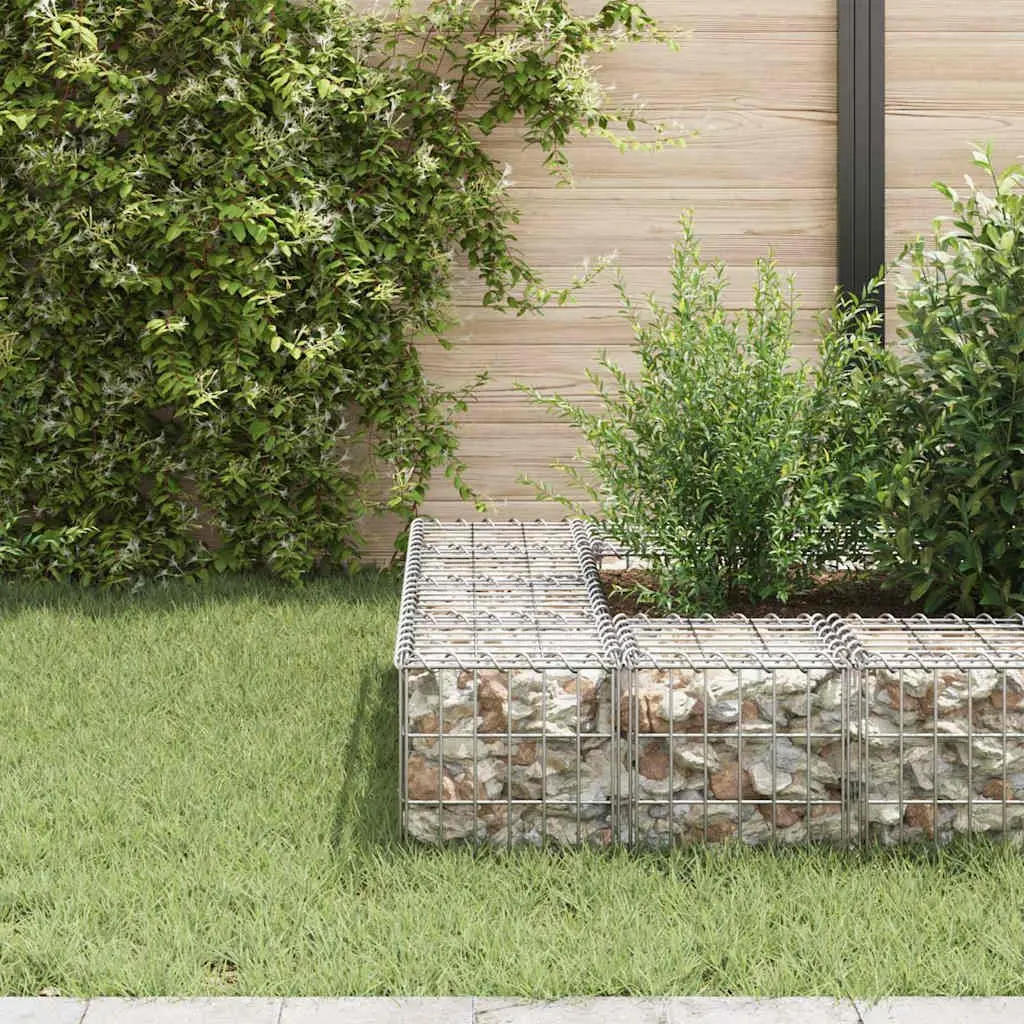 Cube Gabion Raised Bed Planter Steel Wire 30x30x30cm Silver