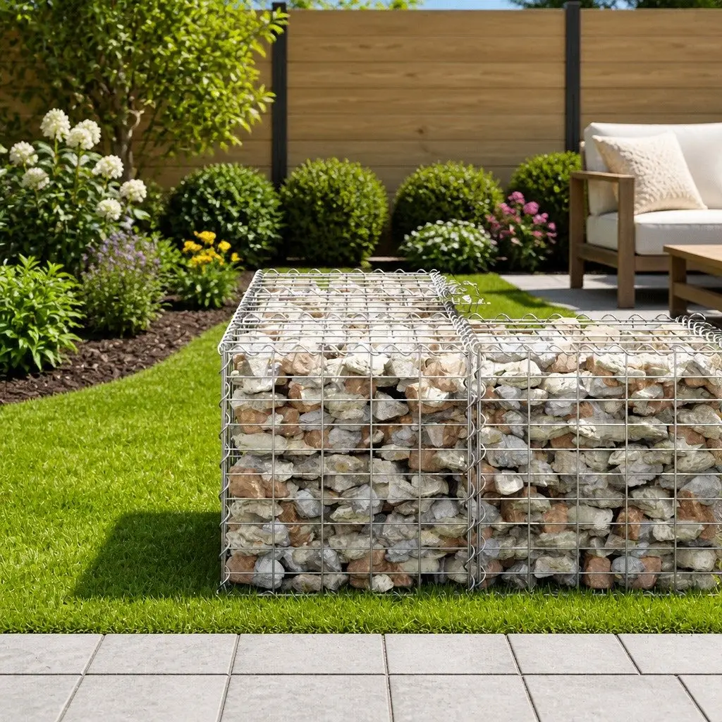Gabion Raised Bed Steel Wire Planter 50x50x50cm Silver